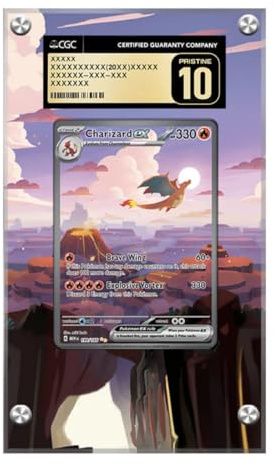 Cadre compatible avec Pokémon Dracaufeu Ex 234/091 – Paldean Fates – Étui de protection étendu CGC pour cartes
