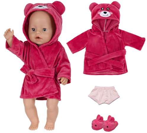 Ropa de bebé para muñecas de 35-45 cm, ositos rosas, ropa de muñeca con pijama, ropa interior para muñecas de 14-18 pulgadas, pijama de 43 cm, regalos de cumpleaños para niñas