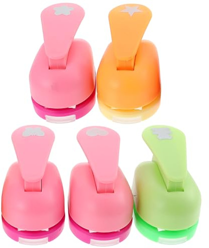 Baluue 5 pièces Perforatrices à Motifs Cartoons Multi-fonctions pour Loisirs Créatifs Scrapbooking Décoration Maison et DIY Lot Portable avec Designs Aléatoires Couleur Couleur Aléatoire