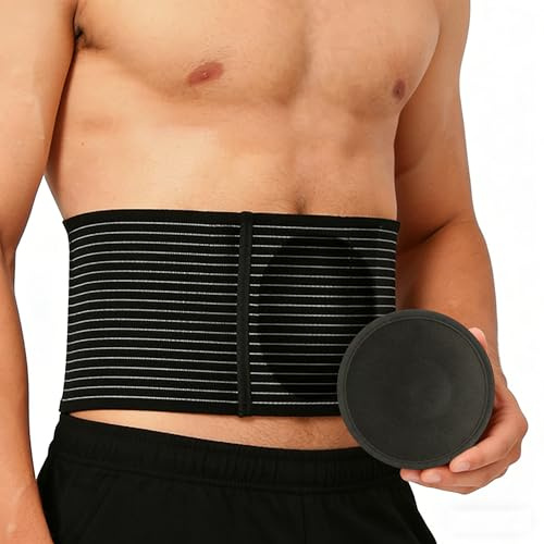 POYLKJGYT Umbilical Hernia Belt for Men and Women,Abdominal Support Binder with Compression Pad,Hernia Support Binder,Postoperative Umbilical Hernia Care(S/M)