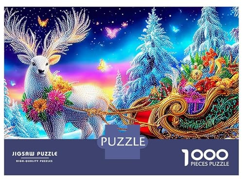 Deer by Stream 1000 Pièces Puzzles pour Adultes Et Enfants Cosmic Fantaisie Nebula Premium Quality Impossible Loisir Détente Écologique Art Classique 38x26cm/1000pcs