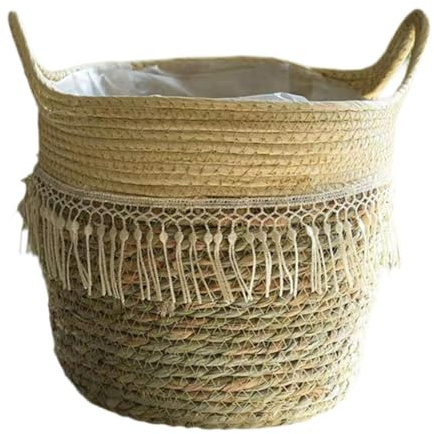 Panier Plante Tissé Corbeille Plante Pot Fleur Contenant Rangement Décor Moderne Tissage Résistant Fonction Polyvalente Suitable pour Maison Hôtel Res, 25cmx25cm