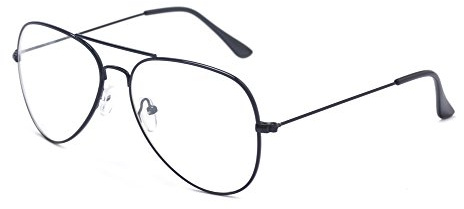 Outray Classic Retro Glasses Clear Lens Non Prescription Metal Frame Eyewear Men Women Black