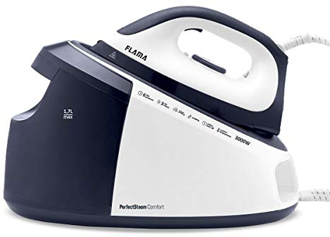 FLAMA 5540FL Centro de Planchado 3000W, Presión 6 Bar de Vapor, Vapor Continuo 120 g/min, Base de Cerámica, Chorro de Vapor hasta 240g, Capacidad del Depósito 1.7L