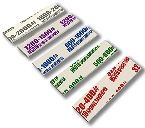 Hobby Model Craft Gundam Tools Allzweck-Schleifschwamm, 50 Stück (Körnung 320-400, 500-600, 800-1000, 1200-1500, 1800-2000)