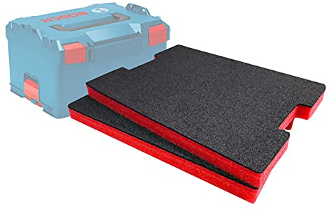 Shadow Foam Insertos L-Boxx - Ajuste perfecto para Bosch L-Boxx 102-374 [Rojo 30 mm Twin Pack] Insertos de espuma para caja de herramientas modular Sortimo L-Boxx | Ideal para herramientas eléctricas,