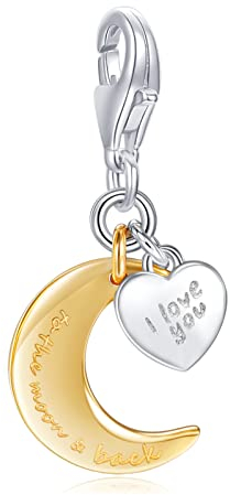 LaMenars Love Verschluss Charms 925 Silber für Frauen Familie Freundin Mutter Herz Anhänger Charm Geeignet für Armbänder & Halsketten Geburtstag Muttertag Geschenk (Ich liebe dich)