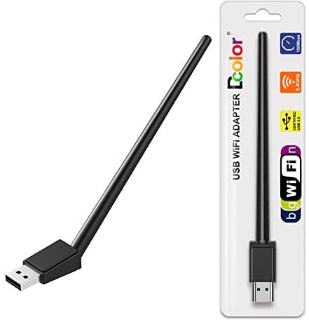 Dcolor WiFi USB MT7601 Dual Band 2.4GHz Antenne USB2.0 WiFi Dongle Stick pour décodeur DVB et TV Box, pour PC Windows 2000/XP/Vista/7/10