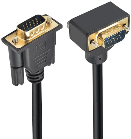 CY-Kabel, 90 Grad nach unten abgewinkelter VGA-RGB-Stecker auf geraden Stecker, Verlängerung 3 COAX + 6 C für Monitor, Projektor, Computer