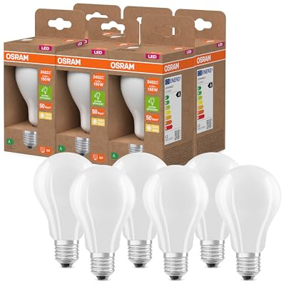 Osram LED-Lampe in klassischer Minikerzenform, mit dekorativem LED-Filament, Energieeffizienzklasse A, E14, 1.2 W, 255 lm, 2700 K, warmweiß. Ohne Aufwärmen, 6-Pack, White