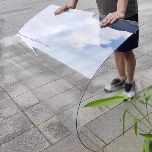 tow000ack Pannelli Policarbonato Lastra di Copertura in Plastica Trasparente,1,2mm Spesso,Resistenza UV,Impermeabil,Ricambio per Serra Giardino Tettoia Esterno,Facile Tagliare (0,6m x 4m)