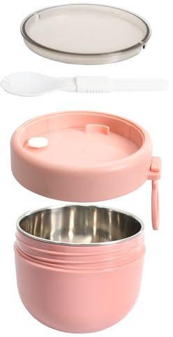 Taza Térmica De Cereales, 600 Ml, Acero Inoxidable 304, Apta Para Microondas – Conserva El Calor 1-2 H, Ideal Desayuno Avena U Otros Alimentos