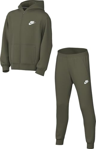 Nike Sportswear Club Pantalon de jogging en polaire pour enfants plus âgés, Olive/Blanc, FD3114-222, taille L