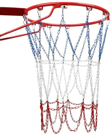 Dakzhou Colorful Basketball Net Heavy Duty Replacement 21”,Carbon Steel Chain Basketball net, Anti-Rust Use Indoor Outdoor Standard 12 Loops Basketball Hoop