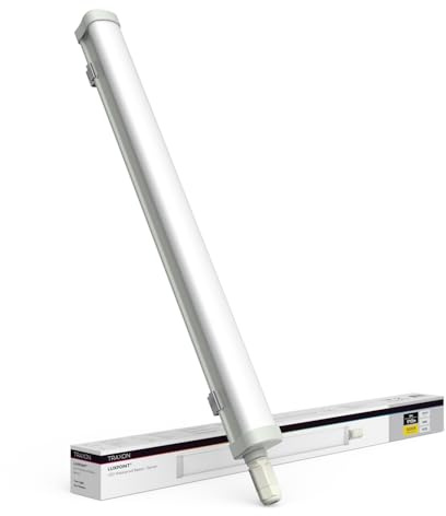 TRAXON LUXPOINT® Pantalla estanca LED integrado - Gerran 60cm 18W Luz neutra 4000K 1800Lm Waterproof Batten IP65 IK08 interior superficie (Luz neutra 4000K 18W | 60cm)