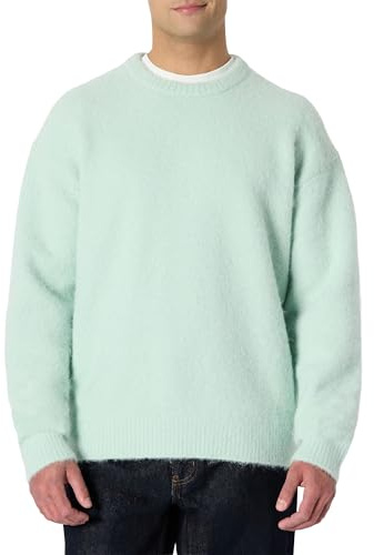 Amazon Essentials Hombre Jersey de Mohair Sintético con Cuello Redondo de Corte Holgado