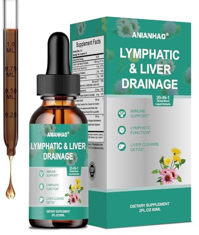 Lymph-Liver Cleanse Detox, Liposome Lymphatic Drainage Supplements, Artichoke Lymphatic Drainage & Liver Repair Supplement with All Vitamins, Reduce Swelling and Cleanse Lymph, 60ml