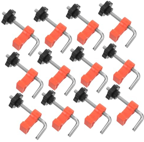 POPETPOP 12 Piezas Prensores de Ángulo Recto para Carpintería y Piedra Abrazaderas Plásticas Ajustables para Posicionamiento Preciso Mármol Granito y Losa
