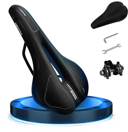 Selle de Vélo Ultra Confortable Homme Femme, 2026 Selle VTT Ergonomique avec Mousse à Mémoire de Forme et Répartition Optimisée de la Pression, Selle Vélo Route Sportive pour VTT et Sorties Intensives