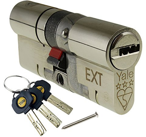 Yale YS3-4550N Anti-Snap 3 Star Euro Doppio Cilindro, Alta Sicurezza, 45:50 (95mm), Finitura in Nichel