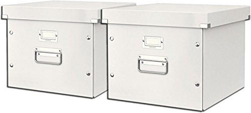 Leitz 60460001 Archiv-Hängebox Click und Store, Graukarton, weiß (2er Pack)