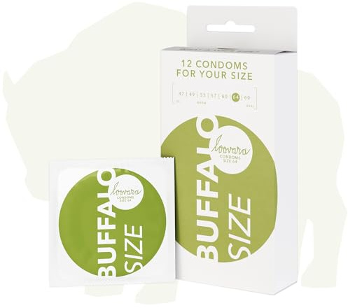 Loovara - Pack de 12 Preservativos - Tamaño 64 - Talla Buffalo - Finos Hechos de Caucho Justo, para Hombres