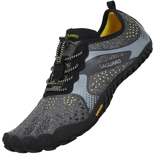 SAGUARO Barfotaskor herr dam utomhus sport träningsskor spårskor storlek 35–48, Ny svart, 38 EU