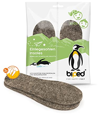 biped 2 Paar Kinder Filz Einlegesohlen aus reiner Wolle - Schuheinlagen aus natürlichem Filz für ein angenehmes Klima im Schuh z2755 (30-31)