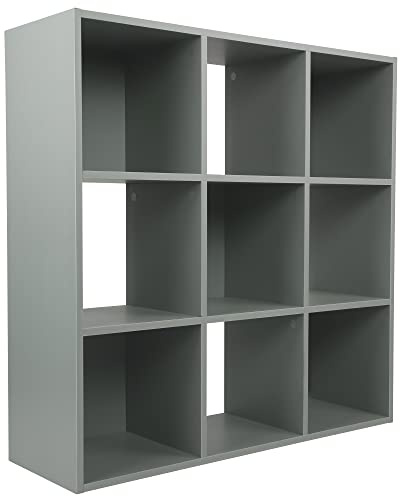 Charles Jacobs Grey 9 Cube Storage Shelving Unit - No Fabric Drawers