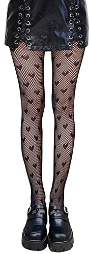 KLONKEE Pattern Fishnet Tights for Women, High Waisted Net Pantyhose, Soft Stretch Fashion Tights for Dresses Skirts