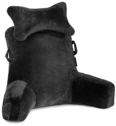 Lesekissen, extra groß, 78,7 cm, Bettauflagekissen mit abnehmbarer Nackenrolle und Armen, zum Sitzen im Bett oder auf der Couch, Rückenlehne, Lesekissen, Rückenkissen für Erwachsene, zum Lesen,