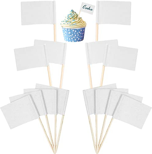 200Pcs Stuzzicadenti Decorativi, Bandierine con Stuzzicadenti Cocktail Cupcake Stuzzicadenti Frutta Bastoncini per Cupcake Topper Festa Torta Forniture Alimentari