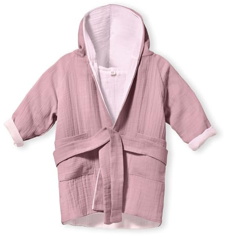Mababu Albornoz Niños 1-6 Años | Bata Baño Infantil Algodón Muselina Bio GOTS 4 Capas | Lavado&Apto secadora I Albornoz Niña y con Capucha |Albornoz Niños I Toallas bebe recien Nacido I Albornoz bebe
