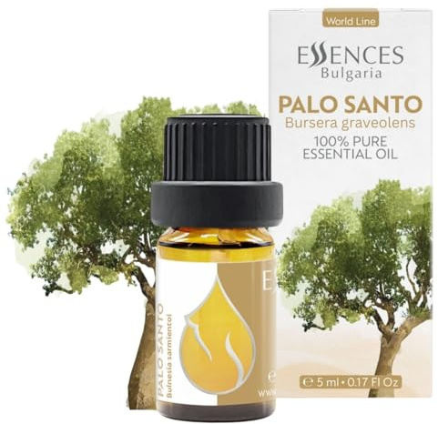 Essences Bulgaria Olio Essenziale di Palo Santo 5ml | Bursera graveolens | 100% Puro e Naturale | Non Diluito | Grado Terapeutico | Aromaterapia | Cosmetici | Senza crudeltà | Non OGM | Vegano