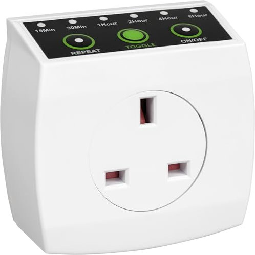 Eagle Plug in Countdown Timer, Easy to Use For Energy Saving, Product Safety, Home Security with Repeat, Count Run Down Functions of 15/30 Min 1/2/4/6 Hours