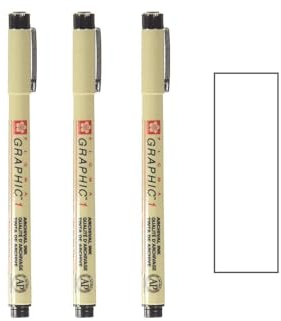 PIGMA MICRON Sakura Schwarz 3 Fineliner Graphic, 1 mm