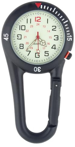 Bouncy Taschenuhr, Karabiner, Krankenschwestern, Taschenuhr, Karabiner-Uhr, Karabineruhr, Karabineruhr, Taschenuhr für Arbeiter, Clip-Uhr, Taschenuhr, Unisex, Karabineruhr mit Führungsfunktion,