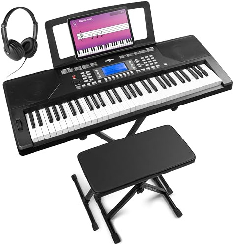 MAX Rhapsody61P - Piano digital MIDI de 61 teclas con banqueta