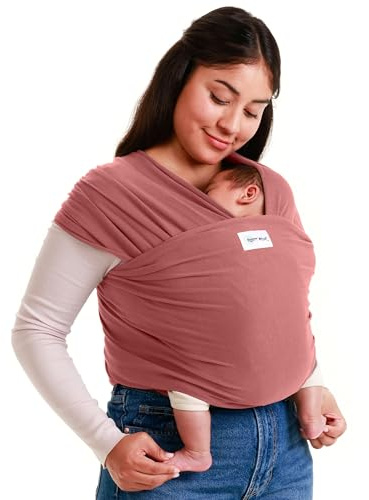 Sleepy Wrap Fascia Neonato Fino a 15 kg - Morbido, Facile da Indossare, Trasporto a Mani Libere, Marsupio Bambino a Fascia Porta Bebé (Rosa)