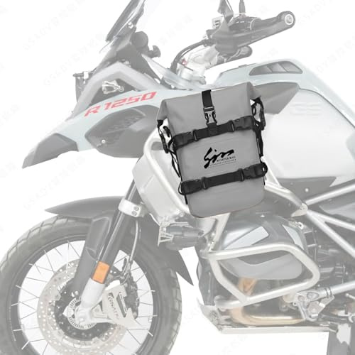 Motorcycle Waterproof Saddle Bag Motorcycle Accessories Tool Tank Bags Multifunctional Outdoor Motorbike Storage Carry Bag with Strap Grey 8L