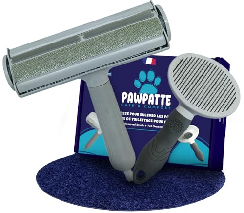 Brosse Anti Poils Animaux Chien Chat, Pawpatte Pack 2, Ramasse Cheuveux, Brosse Toilettage, Chaton, Réutilisables pour Canapé, Lit, Tapis, Voiture, Poils Morts, Arbre à chat