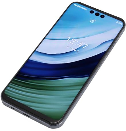 Elprico Smartphone, 6,7 Tum HD Display Mobiltelefon med 12 GB RAM 256 GB ROM, 32MP AI-kamera, Dual SIM-Mobiltelefon med Ansiktslås för Android 10 (Svart)