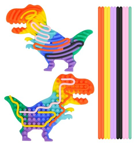 Dinosaur Toys Fidget Sensory Toy for Boys Age 3-8 Boy Fidget Toys Dinosaur Sensory Activity Board for 4 5 6 7 8 Year Old Kids Fine Motor Skills Toys Age 3-8 Boys Girls