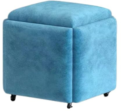 Generico Cubo di seduta impilabile 5 in 1, sedia a cubo con poggiapiedi impilabile, sgabello trasformabile, seduta for piccoli spazi, sala da pranzo, camera da letto(Color 2,45x45cm)