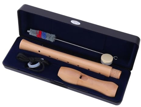 Sopranblockflöte C 8 Loch Holz Professionelle deutsche Diskantflöte mit Reinigungsstab und Tragebox Sopran-Sopran-Klarinette
