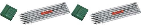 Bosch Minas grafito HB 6 piezas (accesorios lápiz marcador orificio profundidad; HB; 2,8 mm; estuche almacenamiento) (Paquete de 2)