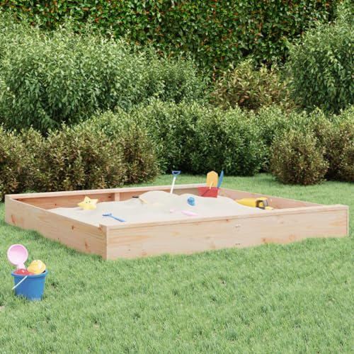 Generico Sabbiera con Sedute Quadrata in Legno Massello di Pino,Giochi e Giocattoli,Attrezzatura Gioco per Esterni,Sabbiere-825037