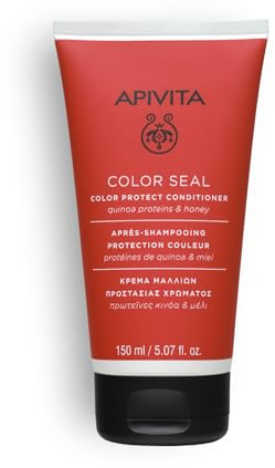 Apivita Color Seal Balsamo Protezione Colore Per Capelli Colorati E Con Colpi Di Sole 150ml - Trattamento Naturale Condizionante Con Proteine Di Quinoa, Miele