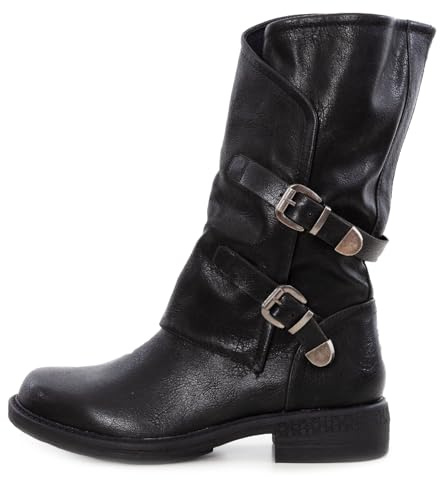 Toocool Stivali donna biker boots fibbie anfibi motociclista scarpe casual G620 [41,nero]