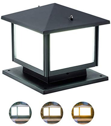 ACHNC Retro Lampione Da Esterno,Lampada Da Giardino Antico Impermeabile 3-Colori LED Lampada Da Colonna in Alluminio Paesaggio Villa Recinzione Balcone Cortile Terrazza Patio Vialetto Illuminazione